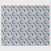 Abstracte Bloemen: Scandinavisch volksontwerp. Cadeaupapier (Vlak)