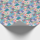 Abstracte Bloemen: Scandinavisch volksontwerp. Cadeaupapier (Hoek)