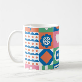 Abstracte Bloemen: Scandinavisch volksontwerp. Koffiemok