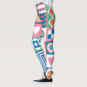 Abstracte Bloemen: Scandinavisch volksontwerp. Leggings (Links)