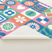 Abstracte Bloemen: Scandinavisch volksontwerp. Sherpa Deken (3/4)