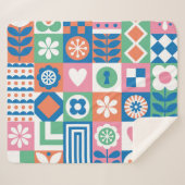 Abstracte Bloemen: Scandinavisch volksontwerp. Sherpa Deken (Voorkant (horizontaal))