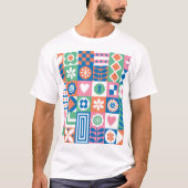 Abstracte Bloemen: Scandinavisch volksontwerp. T-shirt (Voorkant)
