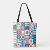 Abstracte Bloemen: Scandinavisch volksontwerp. Tote Bag (Achterkant)
