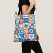 Abstracte Bloemen: Scandinavisch volksontwerp. Tote Bag (Dichtbij)