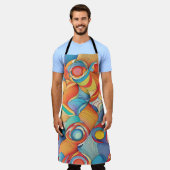 Abstracte Bloemen Schort (Gedragen)