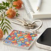 Abstracte bloemen sleutelhanger (Voorkant Rechts)