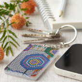 Abstracte bloemen sleutelhanger (Voorkant Rechts)