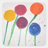 Abstracte Bloemen Sticker (Voorkant)