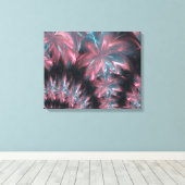 Abstracte bloemen symmetrische opstelling canvas afdruk (Insitu (Houten vloer))