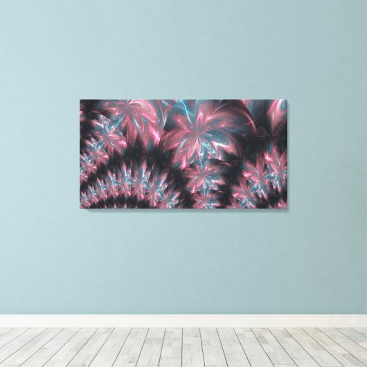 Abstracte bloemen symmetrische opstelling canvas afdruk (Insitu (Houten vloer))