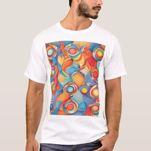 Abstracte bloemen t-shirt (Voorkant)
