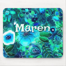 Abstracte bloemen teal blauw groen gepersonaliseer