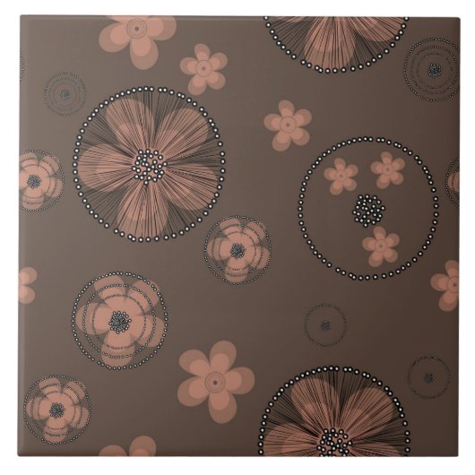 Abstracte bloemen tegeltje (Voorkant)