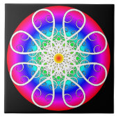 Abstracte bloemen tegeltje (Voorkant)