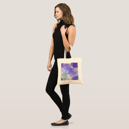 Abstracte bloemen tote bag (Voorkant (model))