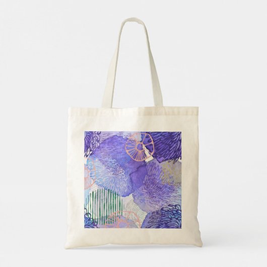 Abstracte bloemen tote bag (Achterkant)