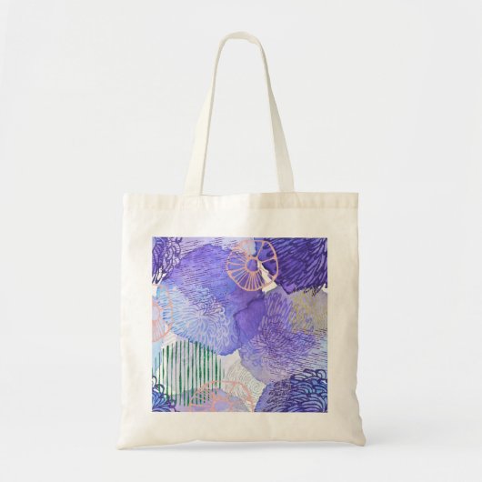 Abstracte bloemen tote bag (Voorkant)