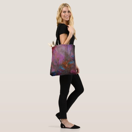 Abstracte bloemen tote bag (Op model)