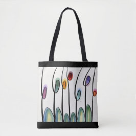 Abstracte bloemen van moderne kunst tote bag