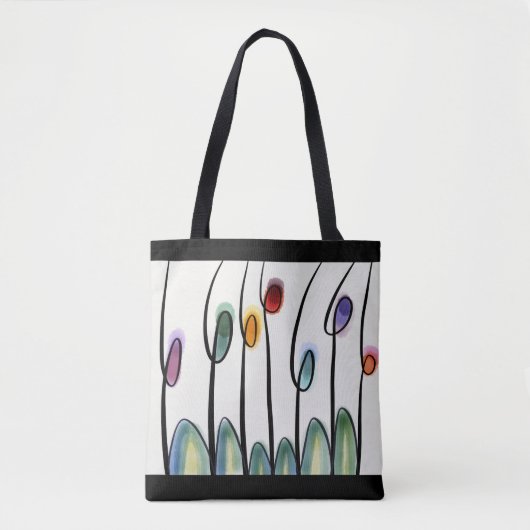 Abstracte bloemen van moderne kunst tote bag (Voorkant)