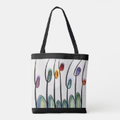 Abstracte bloemen van moderne kunst tote bag (Achterkant)