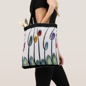 Abstracte bloemen van moderne kunst tote bag (Dichtbij)
