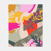 Abstracte Bloemen Vette Kleur Blok Leuke Zomer Fleece Deken (Voorkant)