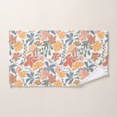 Abstracte Bloemen & Vogels Mid Century Modern Patt Bad Handdoek (Handdoek)