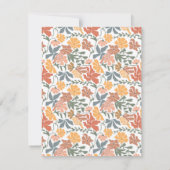 Abstracte Bloemen & Vogels Mid Century Modern Patt Bedankkaart (Achterkant)