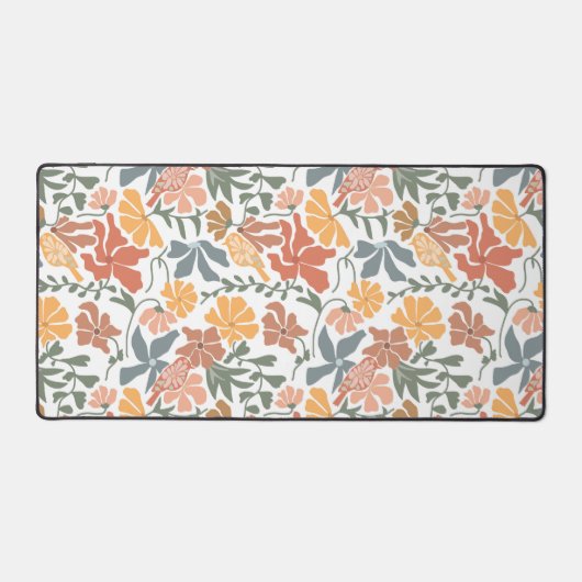 Abstracte Bloemen & Vogels Mid Century Modern Patt Bureaumat (Voorkant)