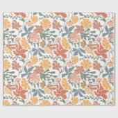Abstracte Bloemen & Vogels Mid Century Modern Patt Cadeaupapier (Vlak)