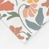 Abstracte Bloemen & Vogels Mid Century Modern Patt Fleece Deken (Hoek)