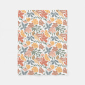 Abstracte Bloemen & Vogels Mid Century Modern Patt Fleece Deken (Voorkant)