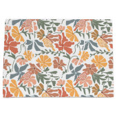 Abstracte Bloemen & Vogels Mid Century Modern Patt Groot Cadeauzakje (Voorkant)