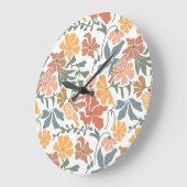 Abstracte Bloemen & Vogels Mid Century Modern Patt Grote Klok (Hoek)