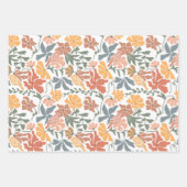 Abstracte Bloemen & Vogels Mid Century Modern Patt Inpakpapier Vel (Voorkant)