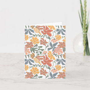 Abstracte Bloemen & Vogels Mid Century Modern Patt Kaart
