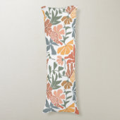 Abstracte Bloemen & Vogels Mid Century Modern Patt Lichaamskussen (Voorkant Verticaal)