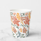 Abstracte Bloemen & Vogels Mid Century Modern Patt Papieren Bekers (Rechts)