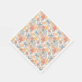 Abstracte Bloemen & Vogels Mid Century Modern Patt Servet (Hoek)