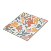 Abstracte Bloemen & Vogels Mid Century Modern Patt Tegeltje (Zijkant)