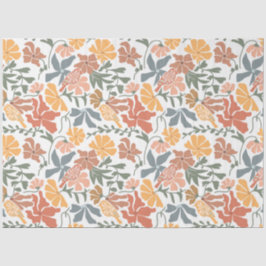 Abstracte Bloemen & Vogels Mid Century Modern Patt Tissuepapier
