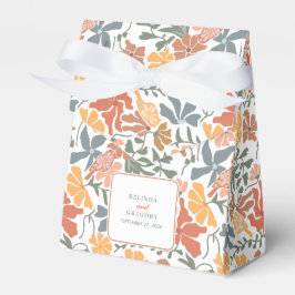 Abstracte Bloemen & Vogels Mid Century Modern Wedd Bedankdoosjes