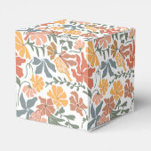 Abstracte Bloemen & Vogels Mid Century Modern Wedd Bedankdoosjes (Achterkant)