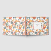 Abstracte Bloemen & Vogels Mid Century Modern Wedd Gastenboek (Volledig)