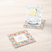 Abstracte Bloemen & Vogels Mid Century Modern Wedd Kartonnen Onderzetters (Insitu)