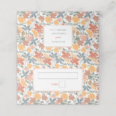 Abstracte Bloemen & Vogels Mid Century Modern Wedd Plaatskaartje (Buitenkant ongevouwen)