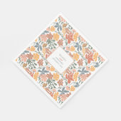 Abstracte Bloemen & Vogels Mid Century Modern Wedd Servet (Hoek)