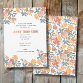 Abstracte Bloemen & Vogels Mid Century Verjaardags Kaart